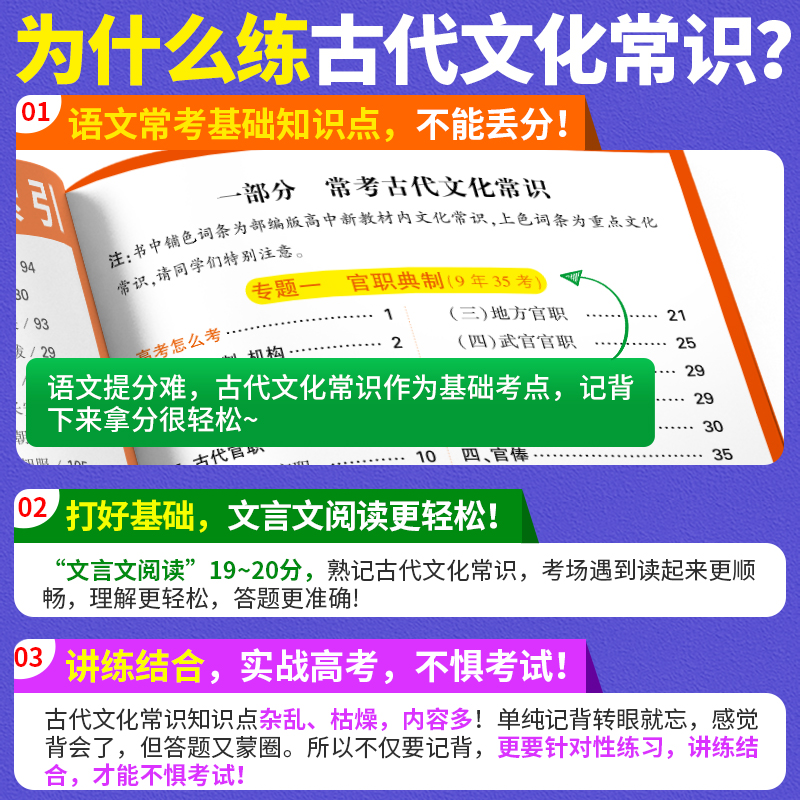 腾远高考2024语文古代文化常识文学常识高中积累大全高三文言常识基础知识专项训练高中生必备晨读晚练文言文阅读复习资料文常书 - 图0