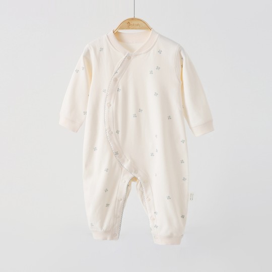 Einteiliger Baby-Body aus reinem Baumwollfleece für Mädchen