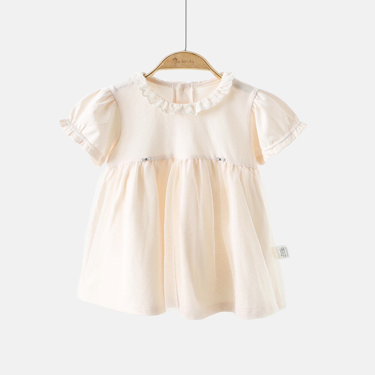 婴儿短袖连衣裙薄款甜美网纱拼接提花女宝宝公主裙子夏装2026新款,淘宝优惠券,粉丝福利购,淘宝优惠卷