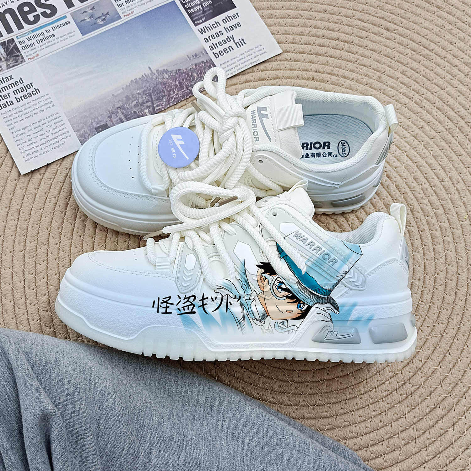 回力正品2025新款柯南基德情侣板鞋2024春秋季限量款鸳鸯运动鞋男 - 图1