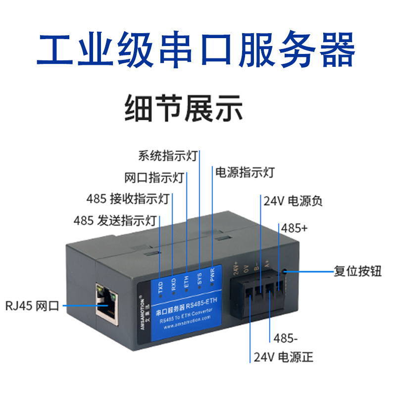 RS232/485/422串口通讯服务器modbus rtu转tcp转以太网口透传模块 - 图1