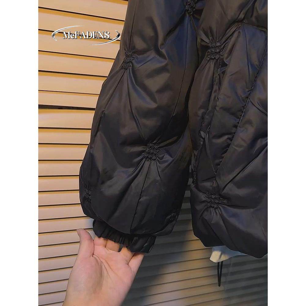 香港欧货时尚重工娃娃领网纱拼接纯色洋气减龄棉服高级感女装外套,淘宝优惠券,粉丝福利购,淘宝优惠卷