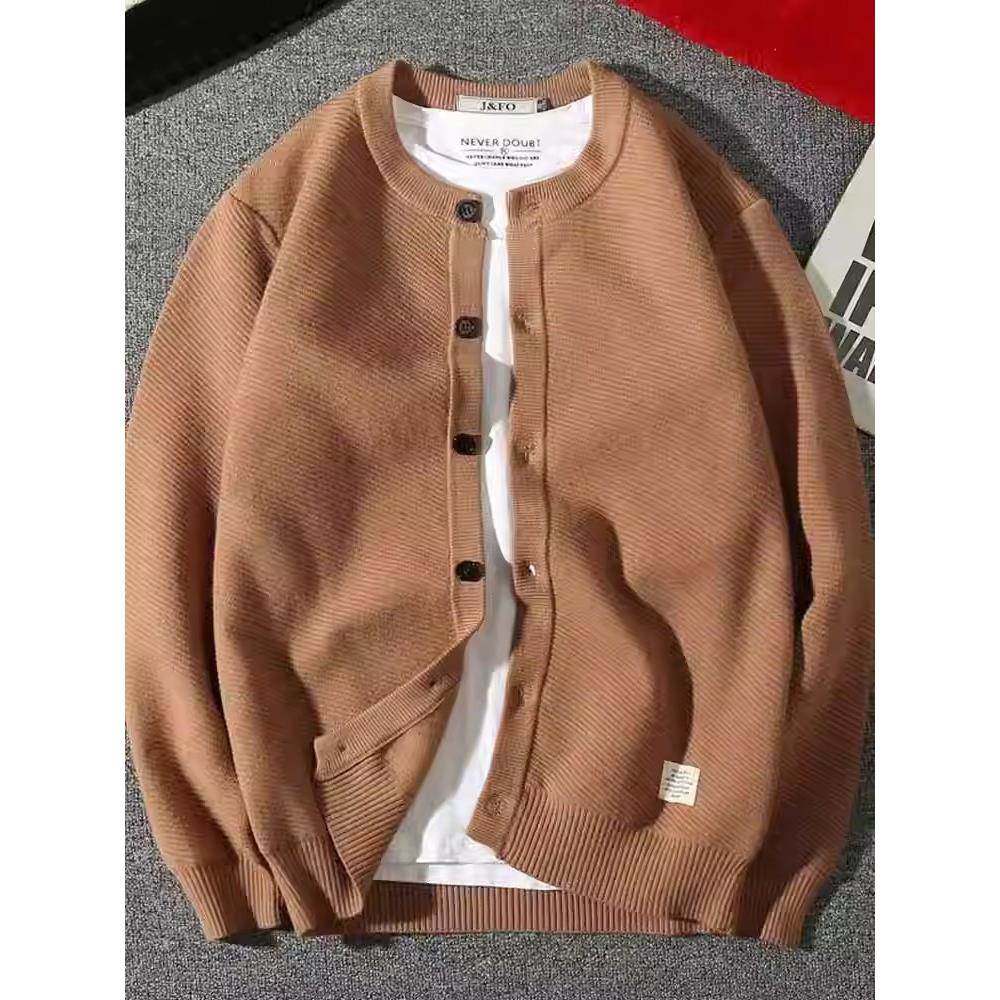 GM新潮 棒球领针织开衫外套男士加厚舒适韩版大码毛衣夹克上衣潮,淘宝优惠券,粉丝福利购,淘宝优惠卷