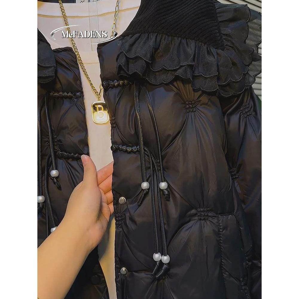 香港欧货时尚重工娃娃领网纱拼接纯色洋气减龄棉服高级感女装外套,淘宝优惠券,粉丝福利购,淘宝优惠卷