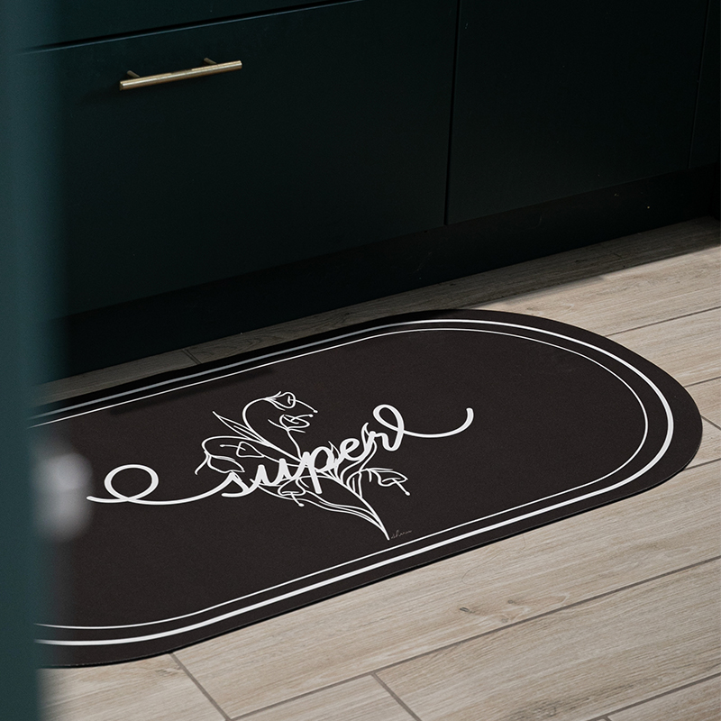 述物复古硅藻泥脚垫厨房卫生间入户门口地垫浴室吸水速干防滑垫 - 图0