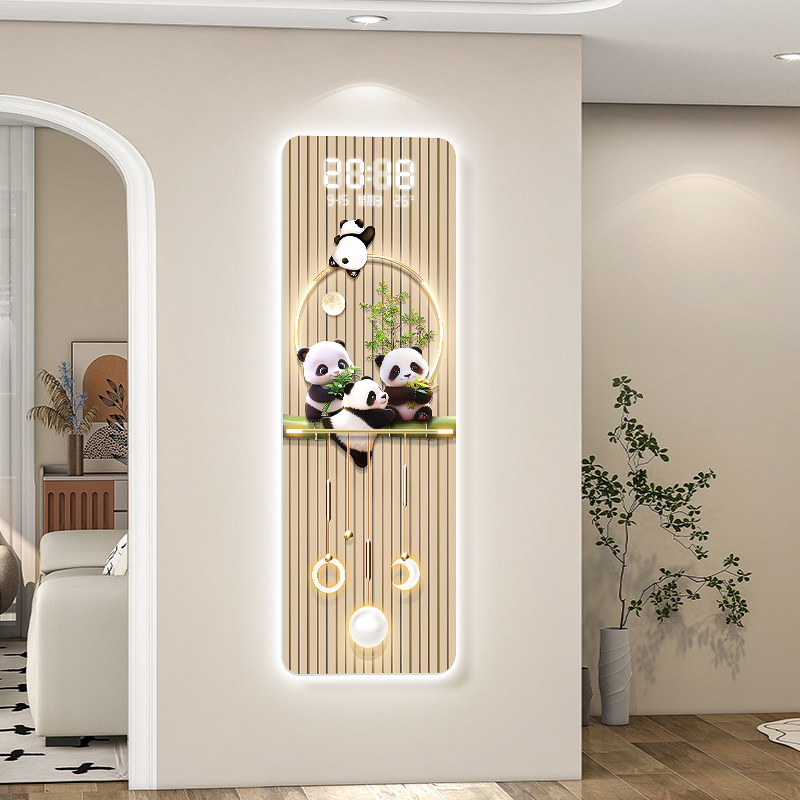 Cream style panda living room grille decoration painting