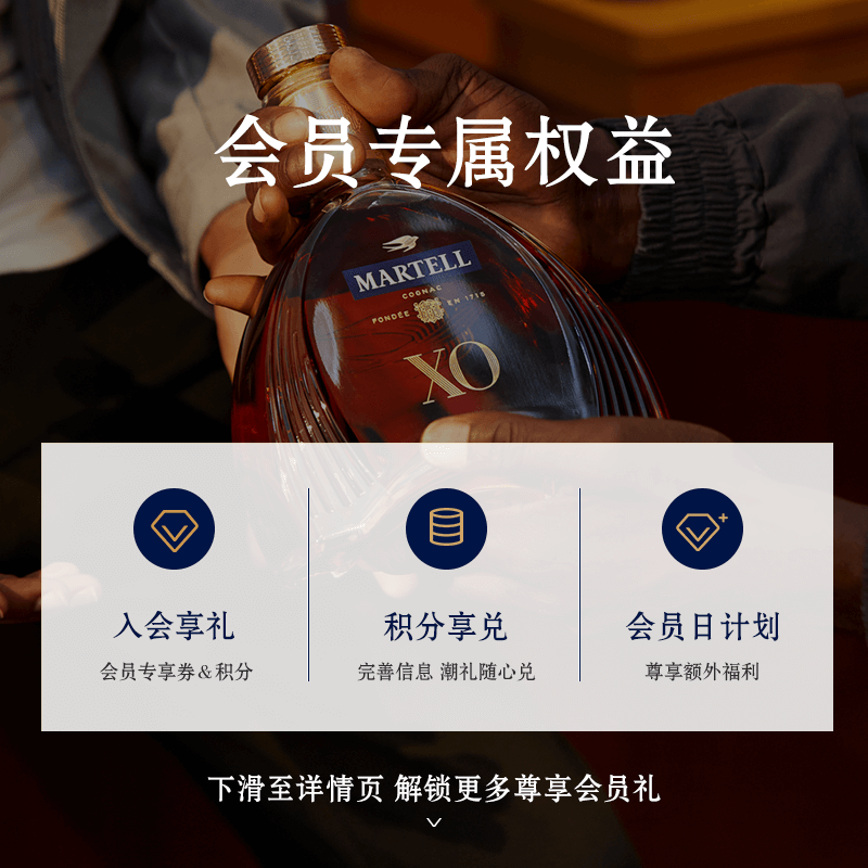 Martell马爹利蓝带700ml进口干邑白兰地XO级洋酒礼盒装-图3