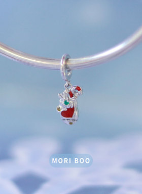 猫哩卟可爱手套925银串珠冬日桃心beads潘家手链手镯通用爱心珠子