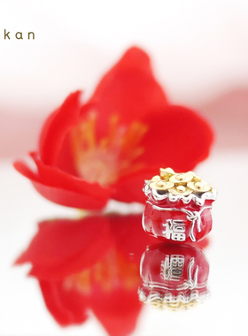 纯银红色福袋串珠手链新年礼物