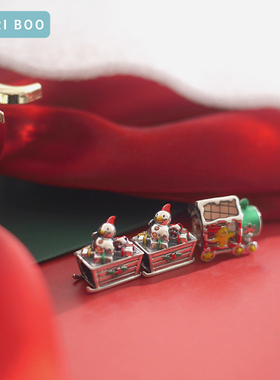 猫哩卟s925可爱圣诞节串珠雪人