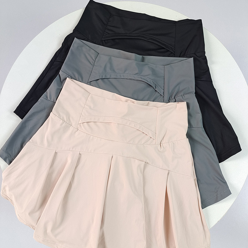 凉感冰丝健身短裙女速干跑步防走光口袋防晒高腰显瘦瑜伽网球裙裤,淘宝优惠券,粉丝福利购,淘宝优惠卷
