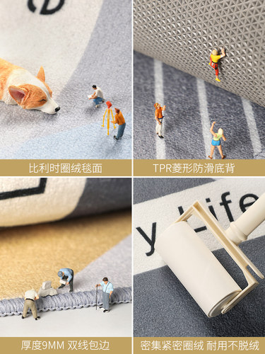 轻奢入户门进门地垫家用玄关现代高档地毯客厅门口吸水定制脚垫子 - 图3