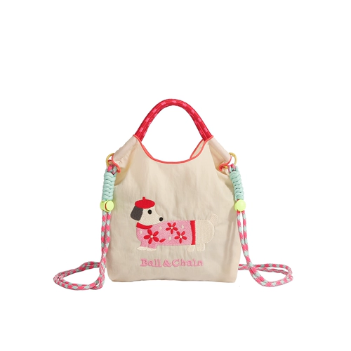 Японский шоппер, маленькая льняная сумка, сумка на одно плечо, барсетка, с вышивкой