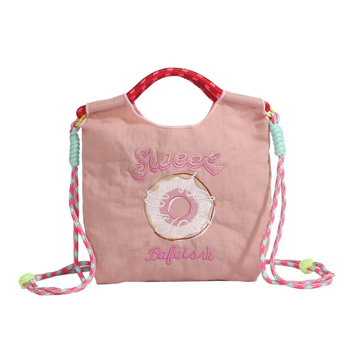 日本ball chain环保购物袋刺绣尼龙包迷你手提袋单肩斜挎包手机包 - 图3