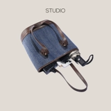 Джинсовая большая сумка Drinking Talk женская, новинка 2025 года, нишевая текстурированная сумка-ведро большой емкости