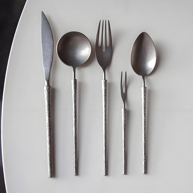 Xinjiang Craftsman Workshop Tree Branch Pattern Old Knife and Fork Spoon Tableware