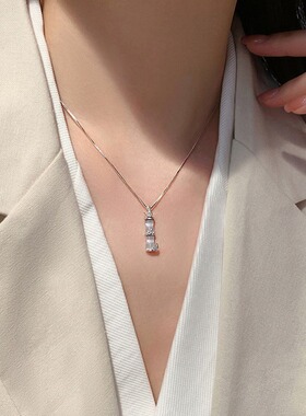 和田玉竹节项链女性玩具夏季轻奢小众设计感锁骨链生日礼物送女友