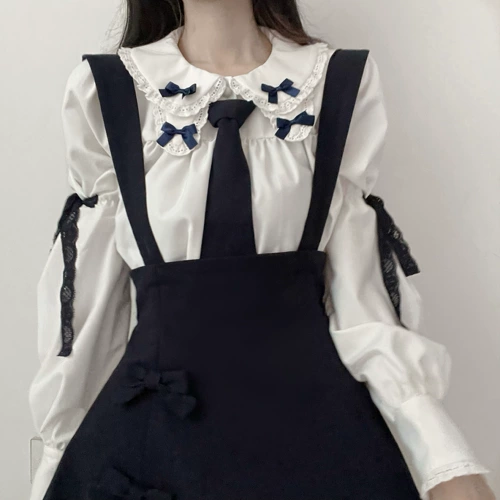 Весенняя рубашка с бантиком, мини-юбка, комплект, высокая талия