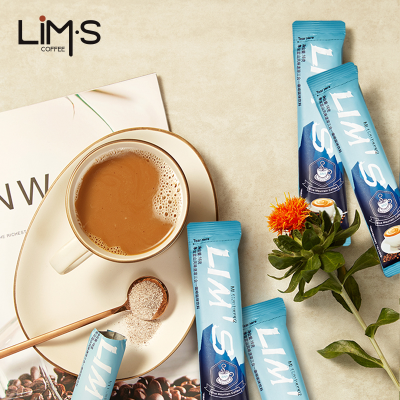 LIMS零涩蓝山风味速溶咖啡三合一咖啡学生白领马来西亚进口640g袋