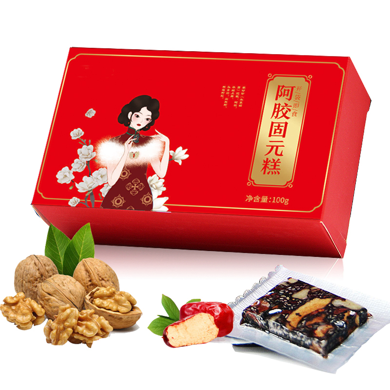 新货 山东阿胶固元糕即食黑芝麻核桃阿胶糕  东阿厂家送礼佳品