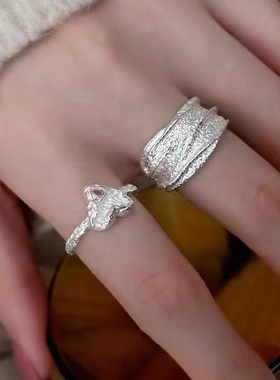 小众设计肌理纹戒指女冷淡风时尚个性气质百搭设计高级感指环新款