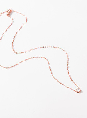 迷你单钻钛钢项链女爆款流行饰品首饰吊坠配饰锁骨链项饰18K