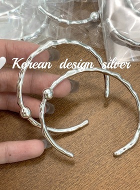 韩国东大门重工饰品 S925纯银简约圆球树枝手镯女高级感手环