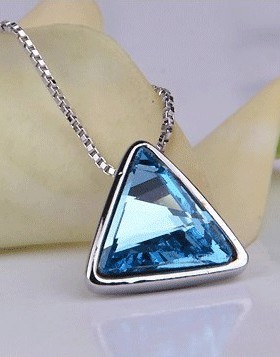 靓尚饰品奥地利水晶房顶上的秘密 几何三角形项链 送女生生日礼物