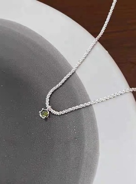 波光粼粼宝石项链简约ins风小众设计感百搭高级感锁骨链项饰品女