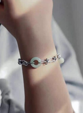 简约个性钛钢水晶拼接手链ins小众设计甜美高级感男女同款手饰潮