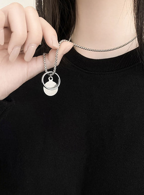 王一博同款戒指项链女ins冷淡风网红嘻哈情侣简约个性吊坠毛衣链