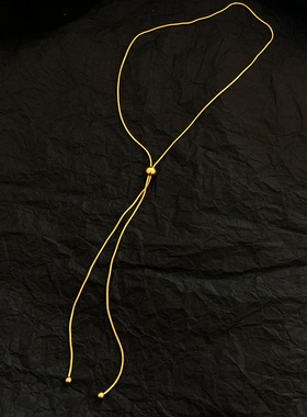 新款百搭ins小众设计18K金色简约蛇骨项链女可调节长款毛衣链颈链