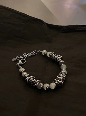 小众轻奢荆棘串珠猫眼石手链男女通用高级设计感2023秋季新款手串