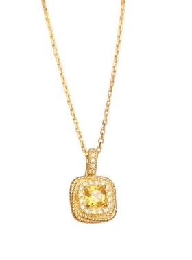 2023新款小方糖项链女小黄晶面包锁骨链轻奢小众设计款网红风项饰