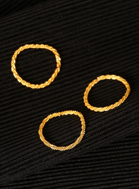 满天星戒指女小众设计时尚个性 18k金食指素圈戒指子软链钛钢2023