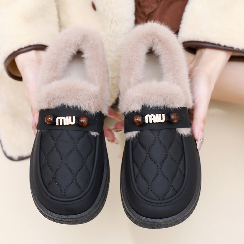 2025冬季新款加绒豆豆鞋女保暖软底一脚蹬防滑棉鞋低帮休闲女鞋,淘宝优惠券,粉丝福利购,淘宝优惠卷