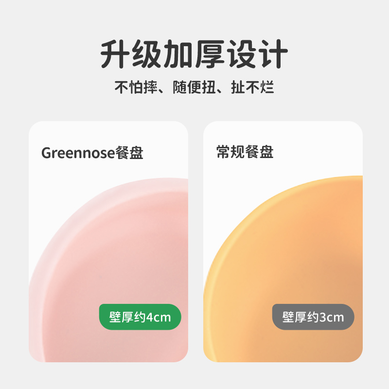 绿鼻子宝宝餐盘硅胶儿童卡通可爱餐盘吸盘婴儿分格盘