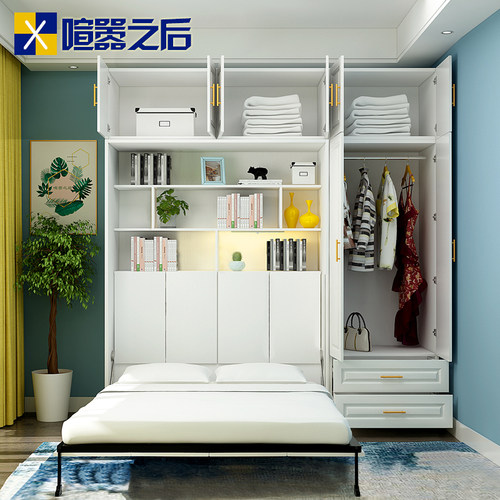 隐形折叠床衣柜多功能隐藏床柜一体家用小户型双人床墙床8CH-202 - 图2