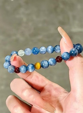 远黛青山油画感叠戴串珠手链轻奢