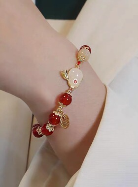 新中式玉兔手链女款ins小众设计高颜值学生手串闺蜜古风生日礼物