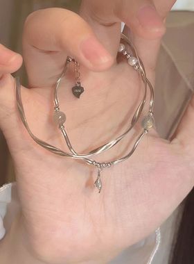 叠戴绝绝子~冷淡风鱼尾手链小众气质高级感新中式扭曲手镯简约潮