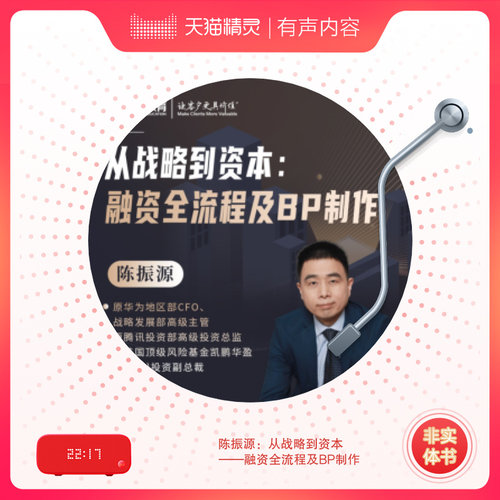 【天猫精灵有声内容，非实体书】喜马拉雅精选内容，陈振源：从战略到资本——融资全流程及BP制作 - 图0