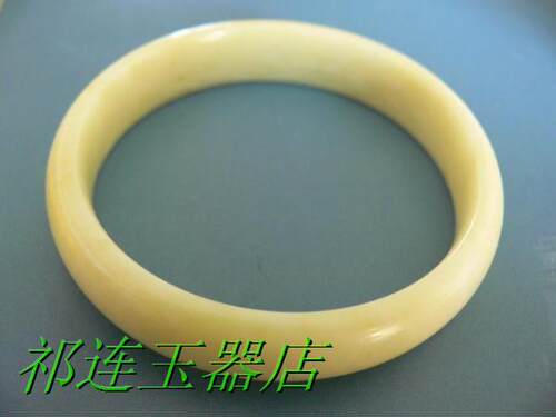 正品祁连黄玉手镯 天然祁连彩玉手镯 玉镯 - 图1