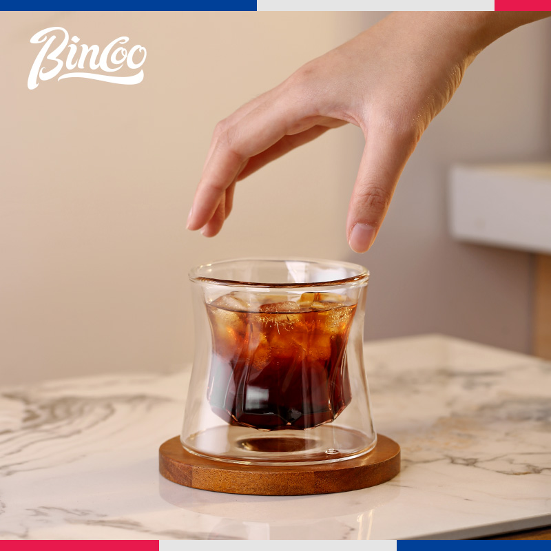 Bincoo玻璃咖啡杯拿铁dirty双层旋转冷萃品鉴杯子水杯高颜值礼盒 - 图0