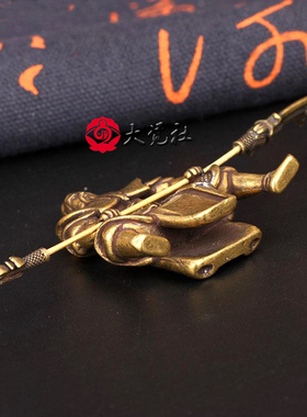 纯铜摆件汽车载关羽手办武财神像