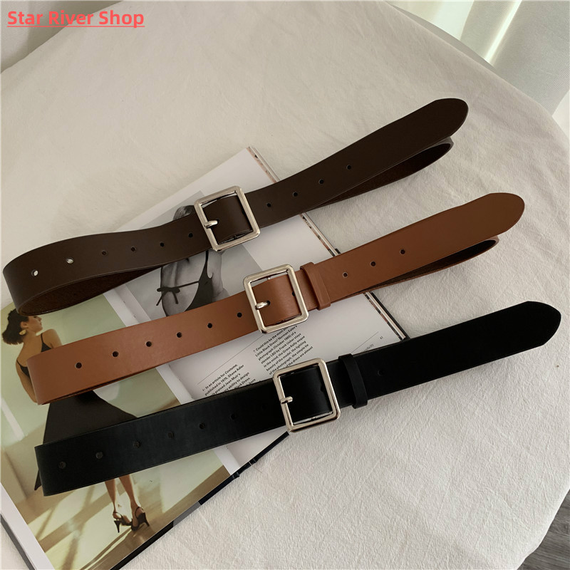 2021 PU Leather Belt For Women Square Buckle Pin Buckle Jean-图3