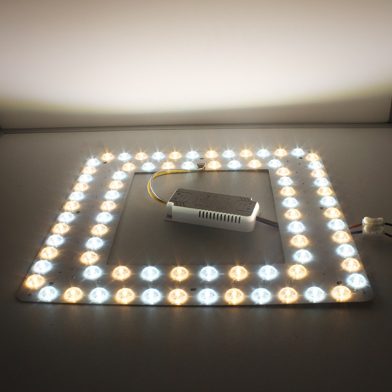 方形LED灯盘吸顶灯替换灯芯维修灯板三色变光灯珠风扇灯光源配件,淘宝优惠券,粉丝福利购,淘宝优惠卷