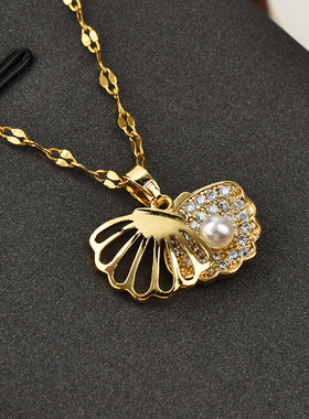 夏季新款贝壳珍珠项链