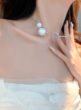 满钻珍珠开口项圈项链