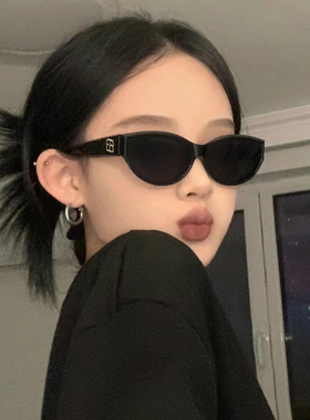 Jennie同款辣妹猫眼墨镜女方圆脸